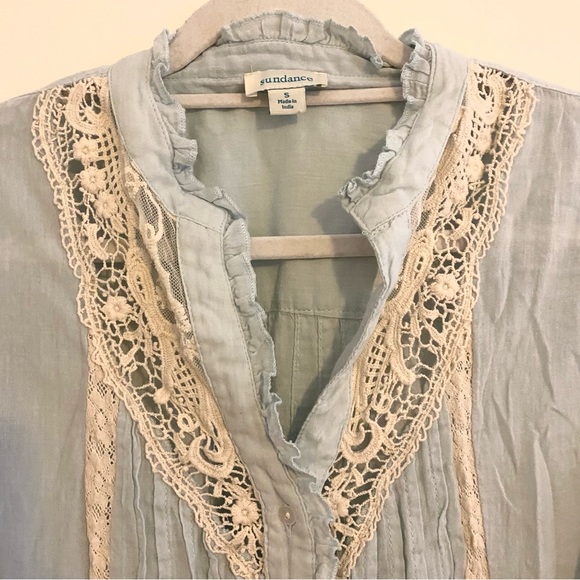 Sundance Cecelia Lace Ruffle Button Down Top - Picture 5 of 9